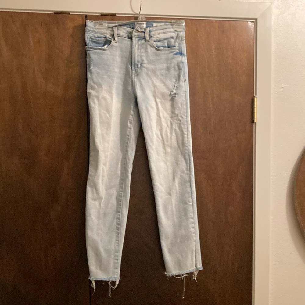 Kensie Blue Skinny Jeans with Distressed Details